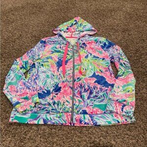 Lilly Pulitzer NWOT velour full zip hoodie size XL